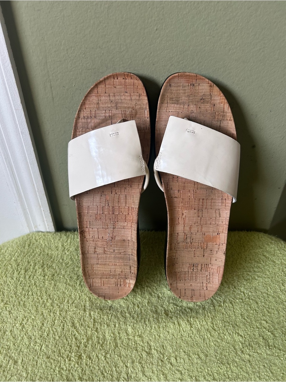 Donald J. Pliner Fifi Wedge Beige  Cork Slide Sandals - Women Sz 8.5
